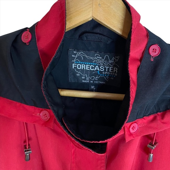 Forecaster Sport Red Medium Length Light Spring Jacket Black Contrast XL - Picture 7 of 16